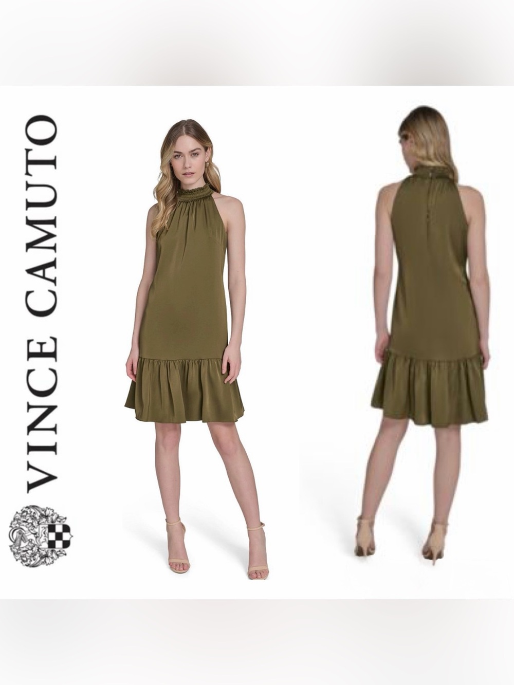 Vince Camuto Olive Ruffle-Hem Dress